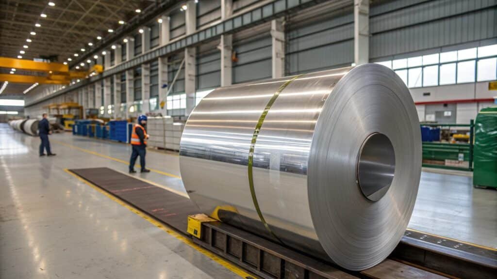 A container ship with the SWA Forging logo on a container, sailing smoothly towards a port in the Middle East.